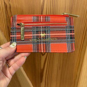 Simply Southern Plaid Zip Wallet / Card Holder – Red Plaid